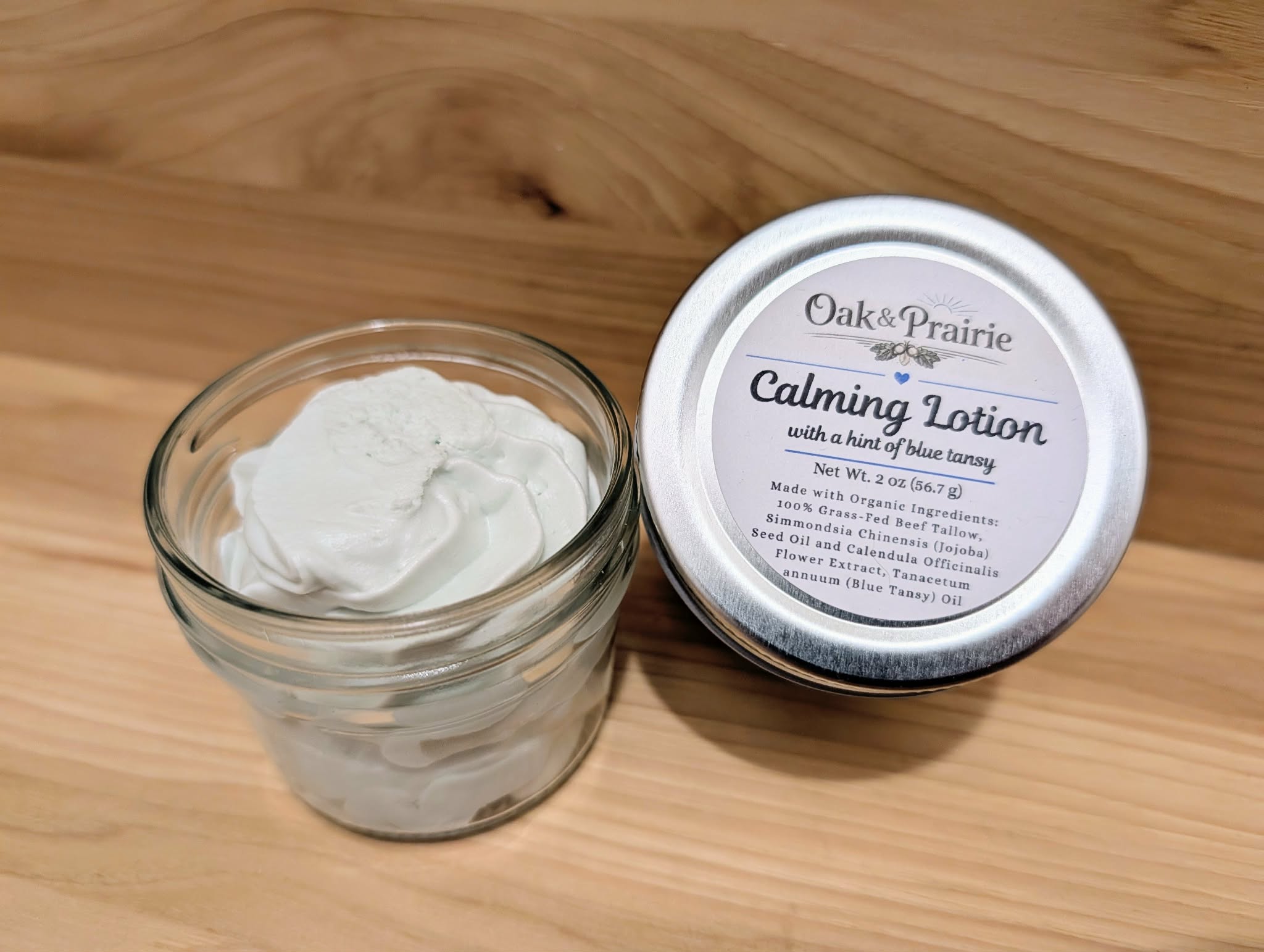 Calming Whipped Tallow Lotion – Calendula-Infused Jojoba + Blue Tansy