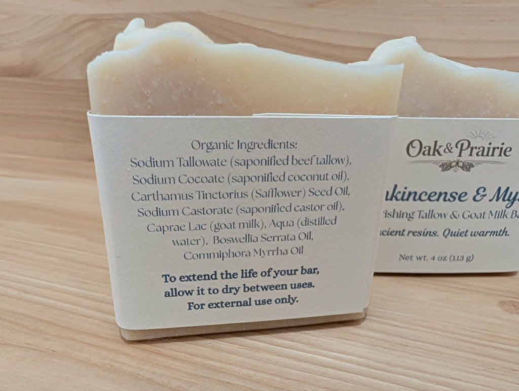 Frankincense & Myrrh Goat Milk Bar Soap